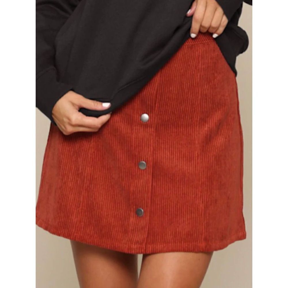 Clarisbelle Rust Corduroy Mini skirt Size Large